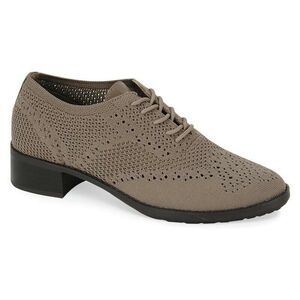 Aetrex Womens Size 7.5-8 Hayden Knit Stretch Oxfords EU 38 US Taupe Comfort Shoe